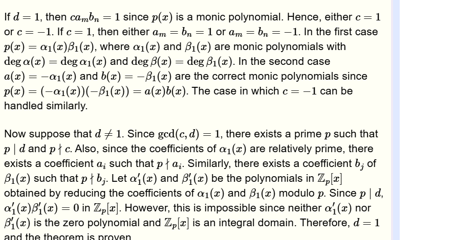 this the seconed part If d = 1, then cambr = 1