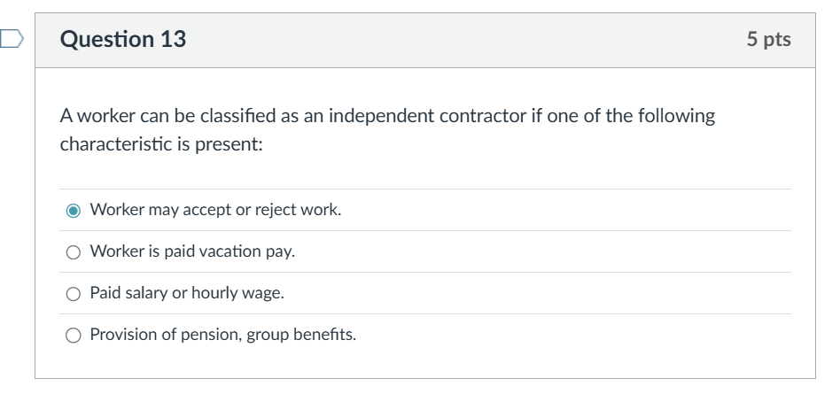 what is the answer | >|) Question 13 5 pts A