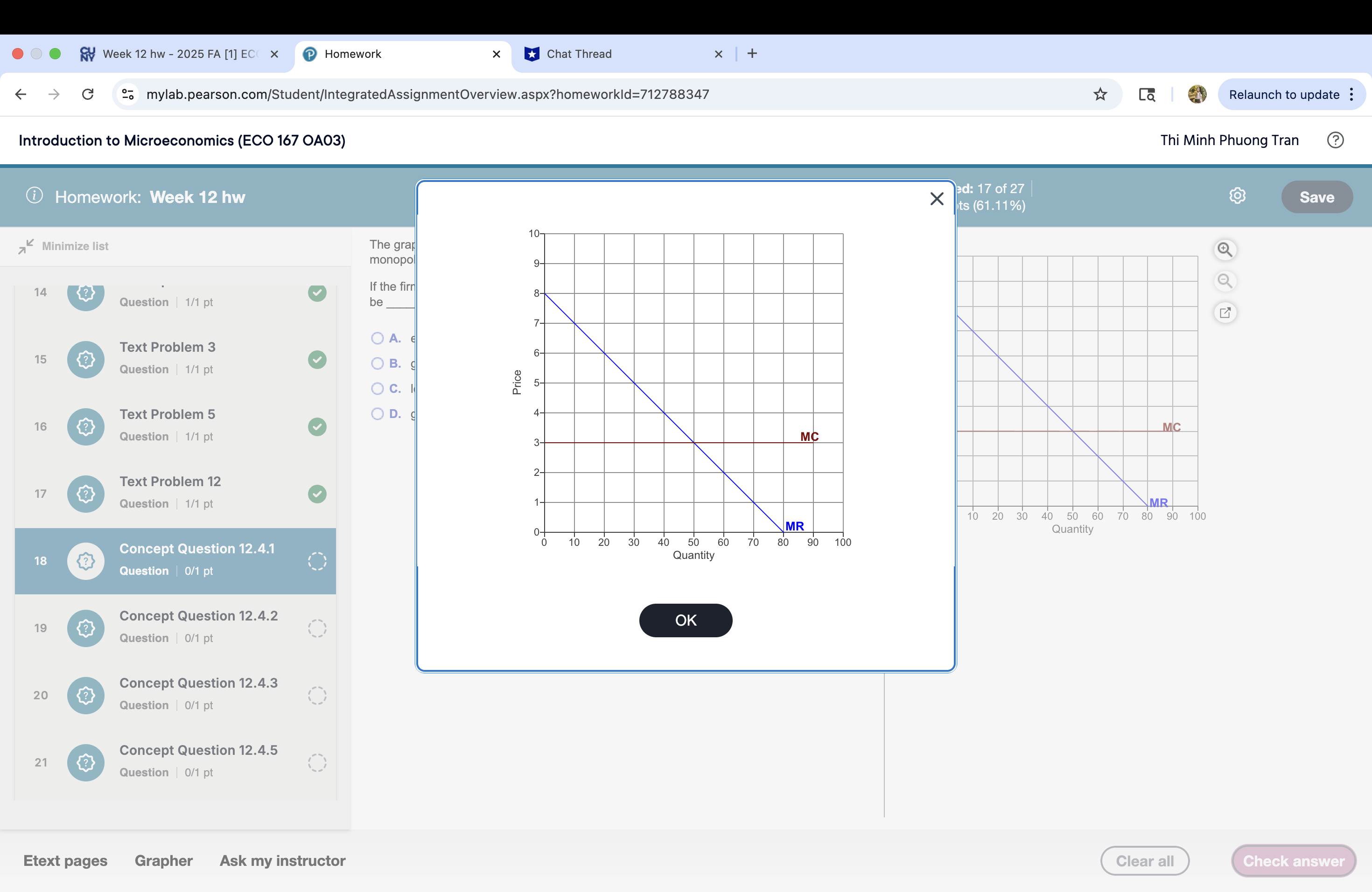 The graph illustrates a marginal cost (MC) curve