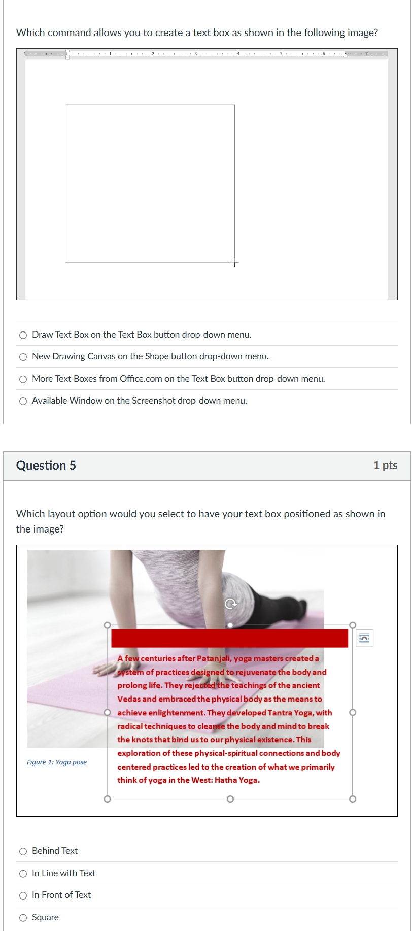 a Which command allows you to create a text box