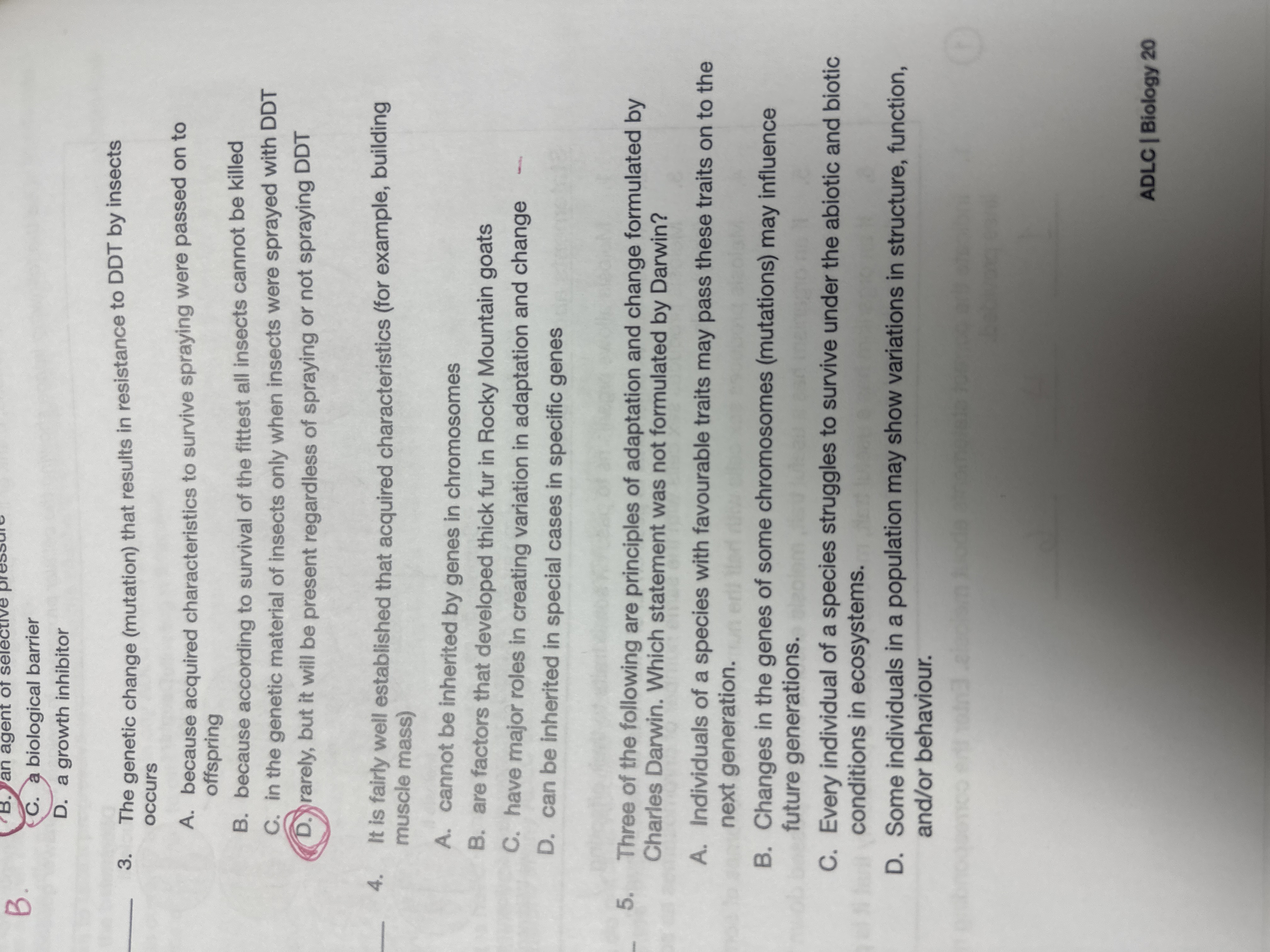 Help me with 4. B. B. yan agent of selective C. a