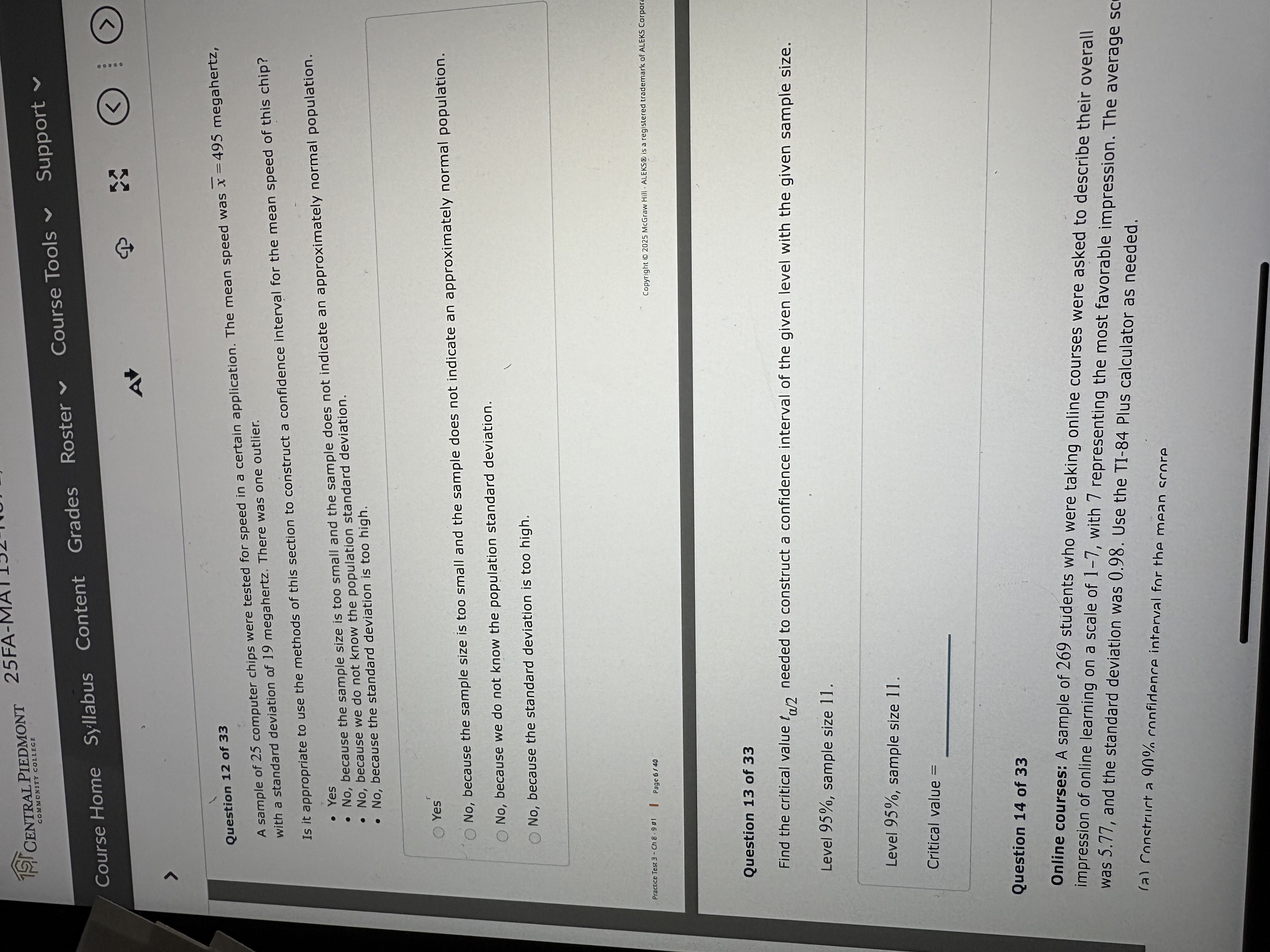 1, CENTRAL PIEDMONT 25FA-MAI COMMUNITY COLLEGE