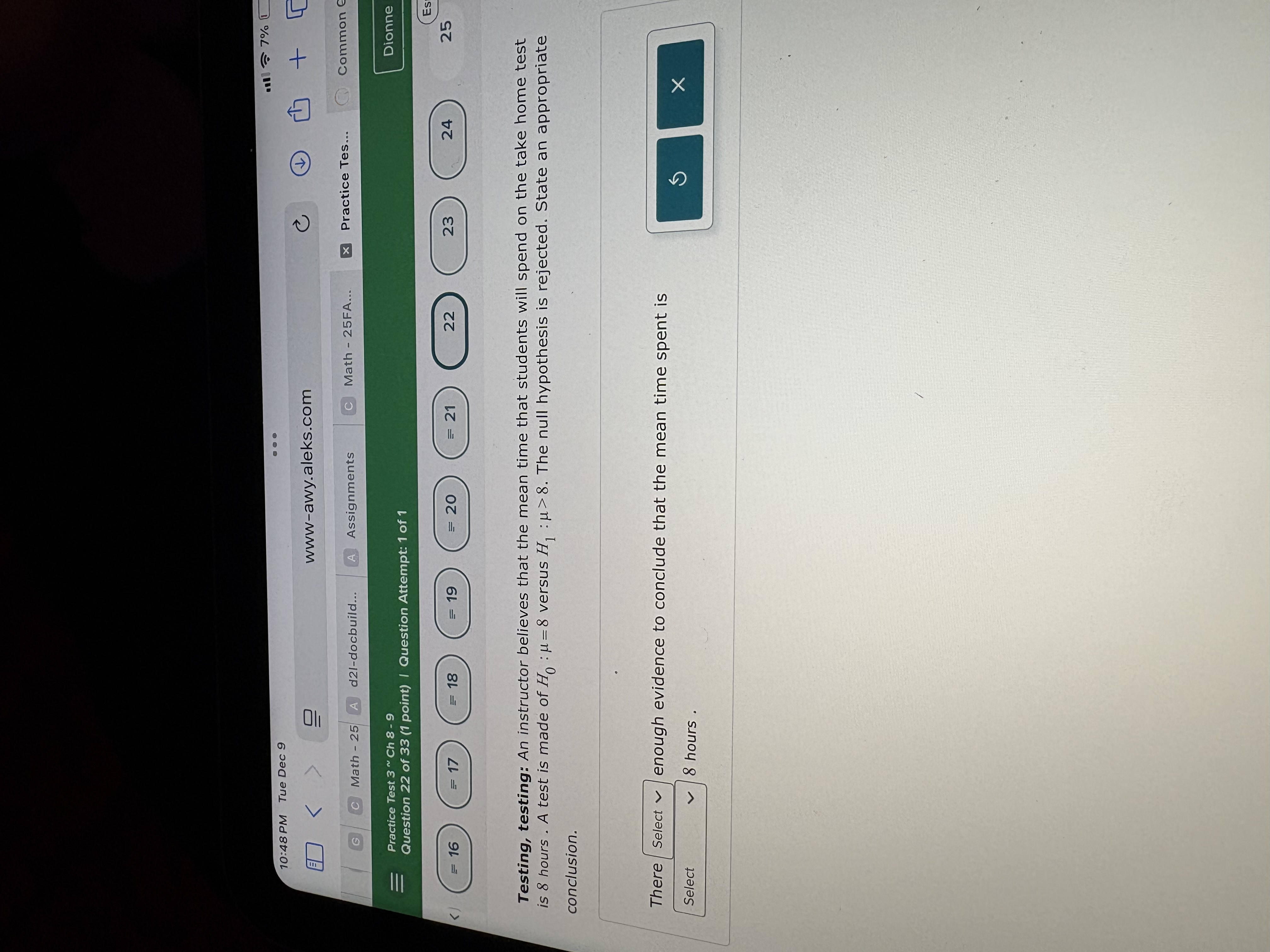 10:48 PM Tue Dec 9 . . 1 7% ED 8. The null