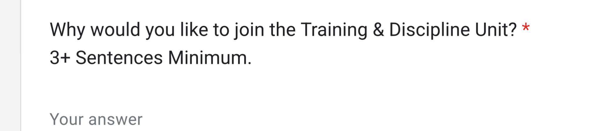 Why would you like to join the Training &