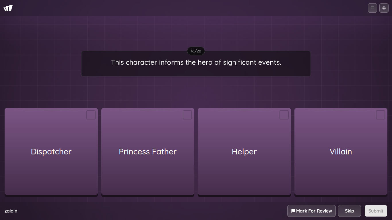 = 16/20 This character informs the hero of