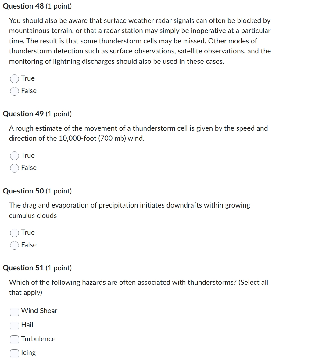 o Question 48 (1 point) You should also be aware