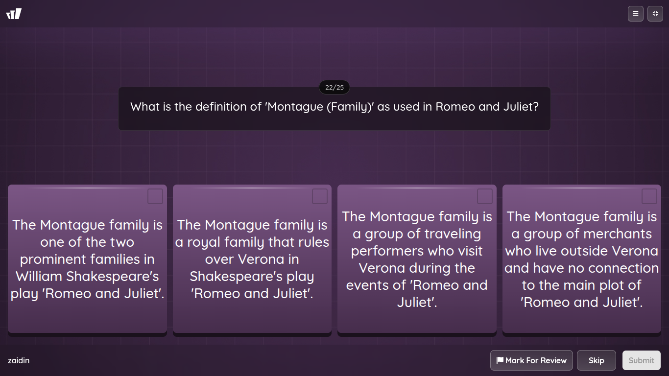 = 22/25 What is the definition of 'Montague