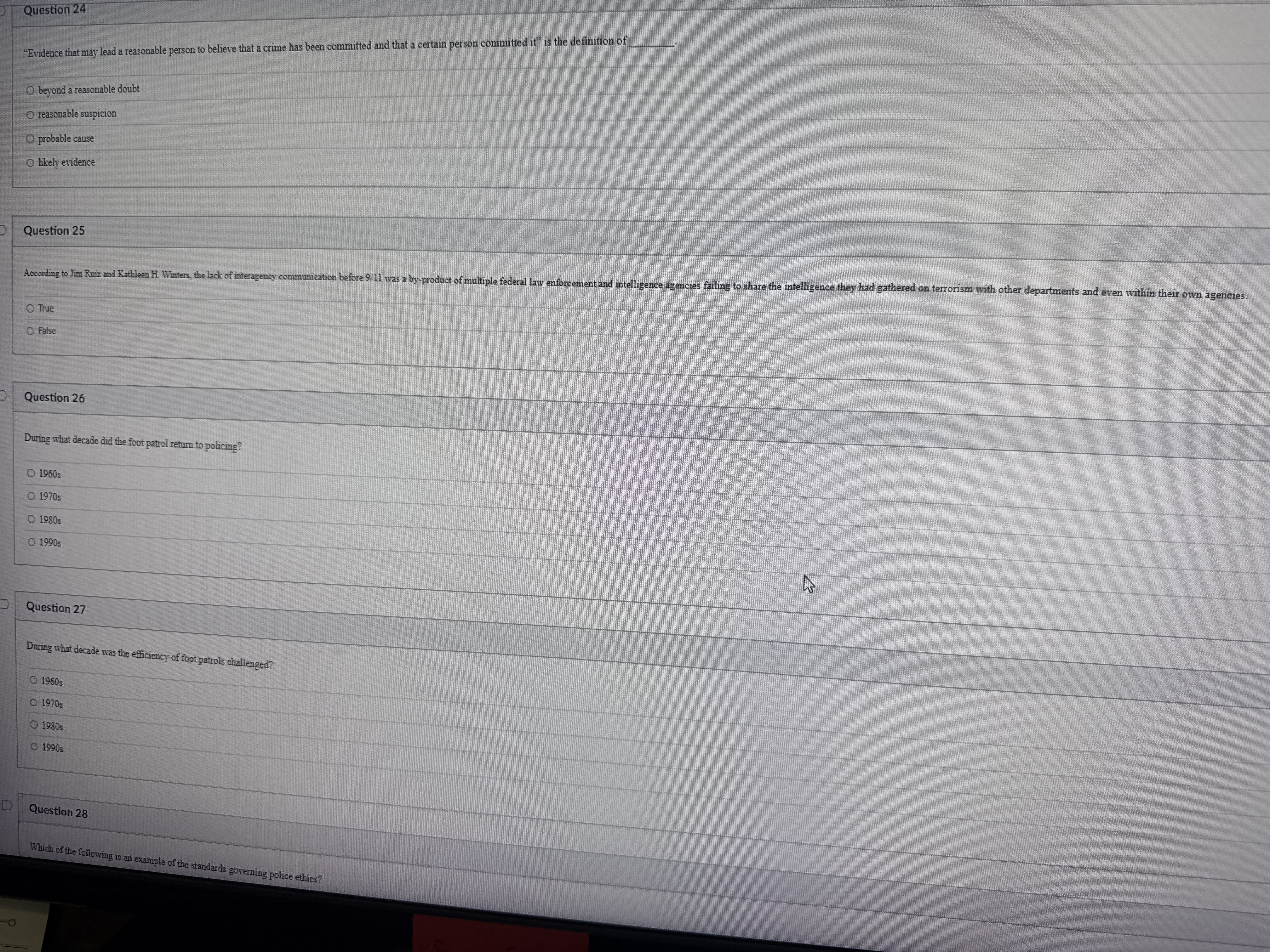 these questions Question 24 "Evidence that may