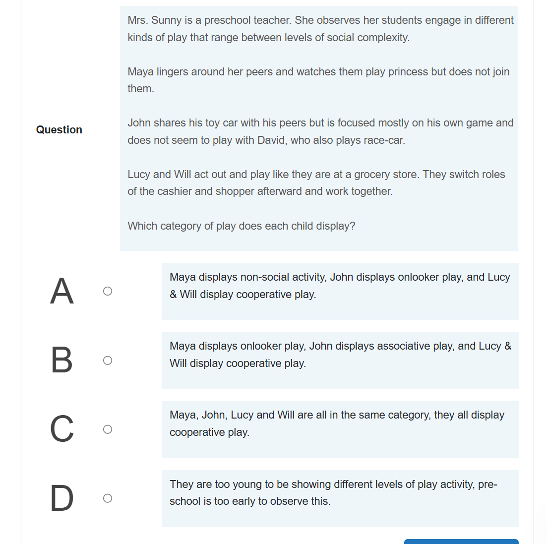 explain Question Oo ) WwW fF Mrs. Sunny is a