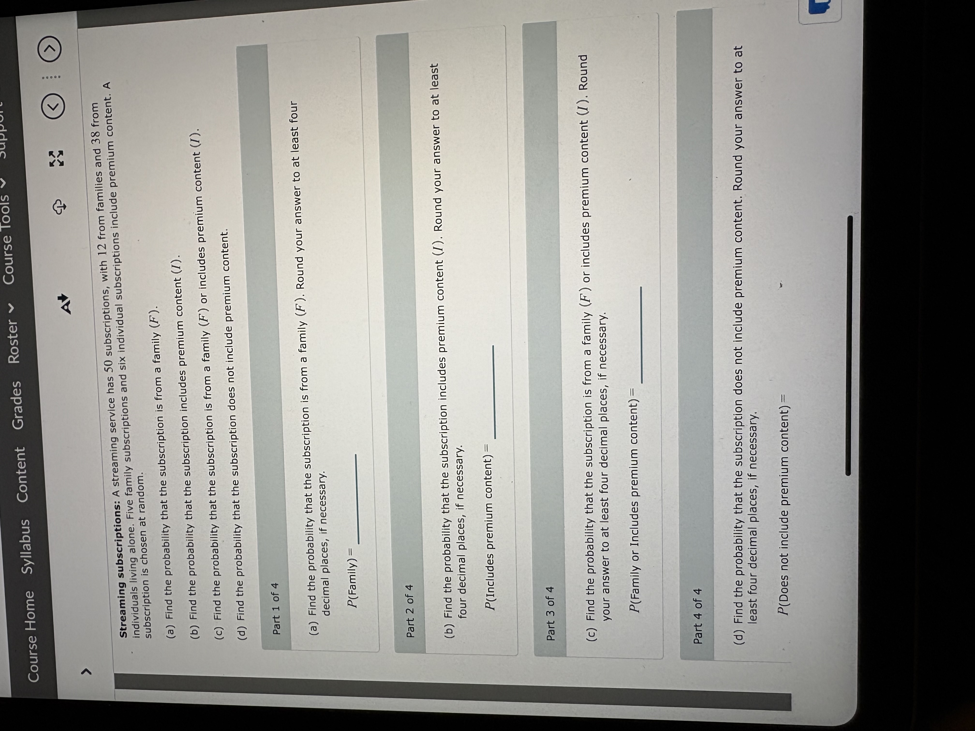 Course Home Syllabus Content Grades Roster v