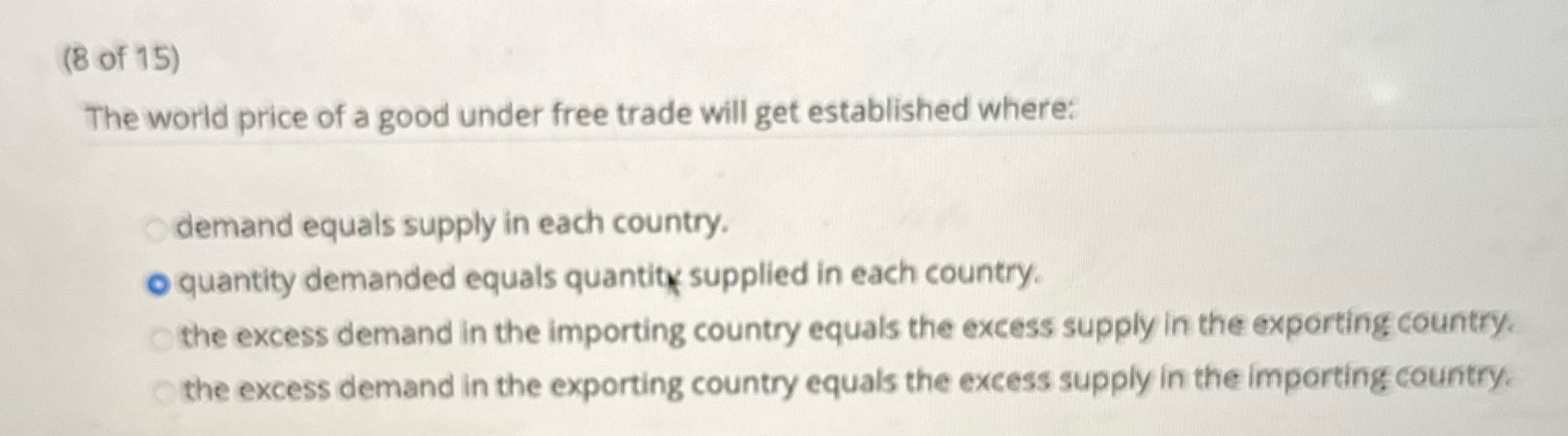 Solve (8 of 15) The world price of a good under