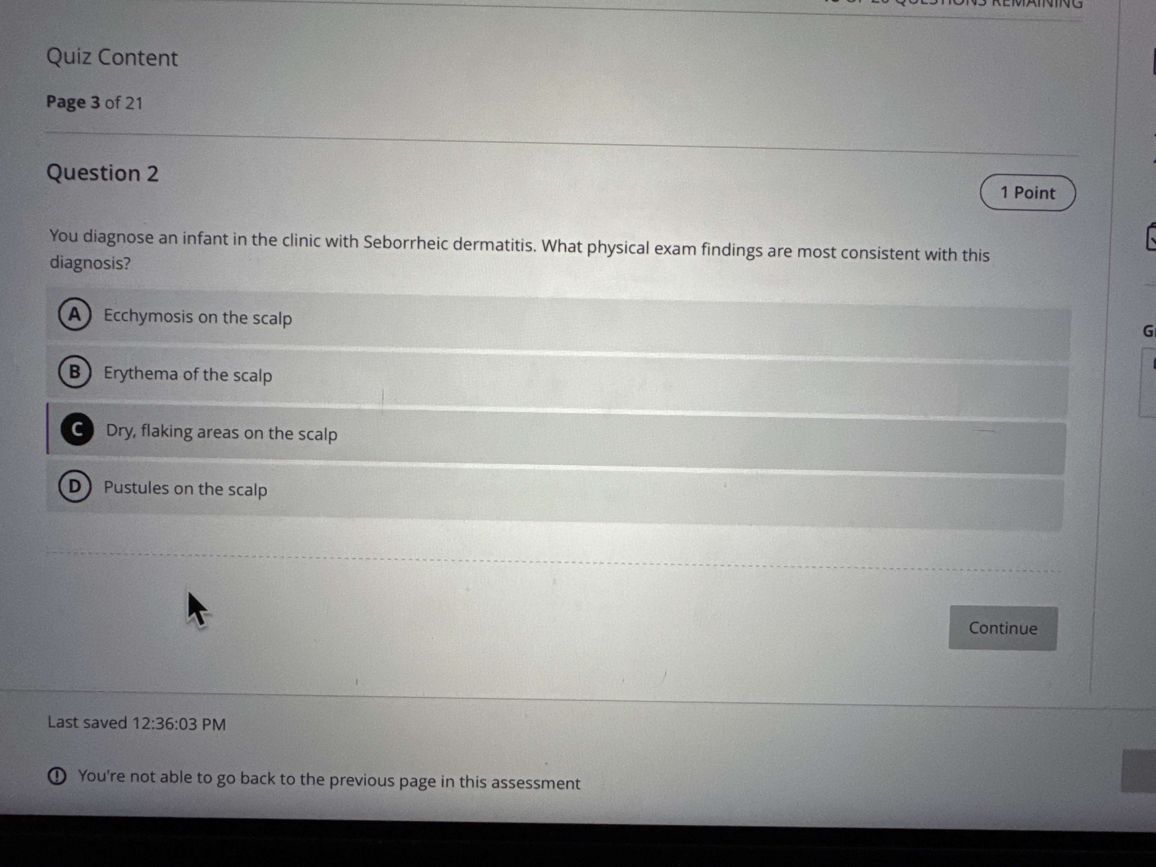 What is the correct answer? Quiz Content Page 3
