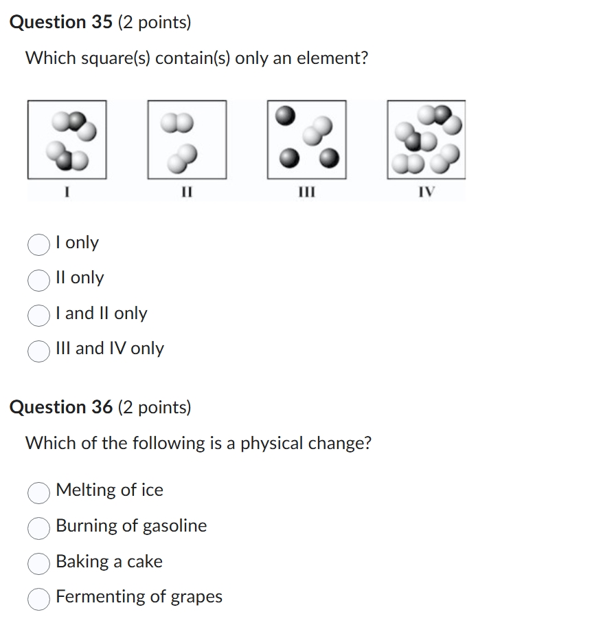 o Question 35 (2 points) Which square(s)