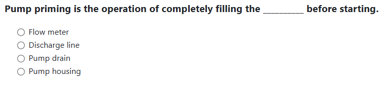 solve Pump priming is the operation of completely