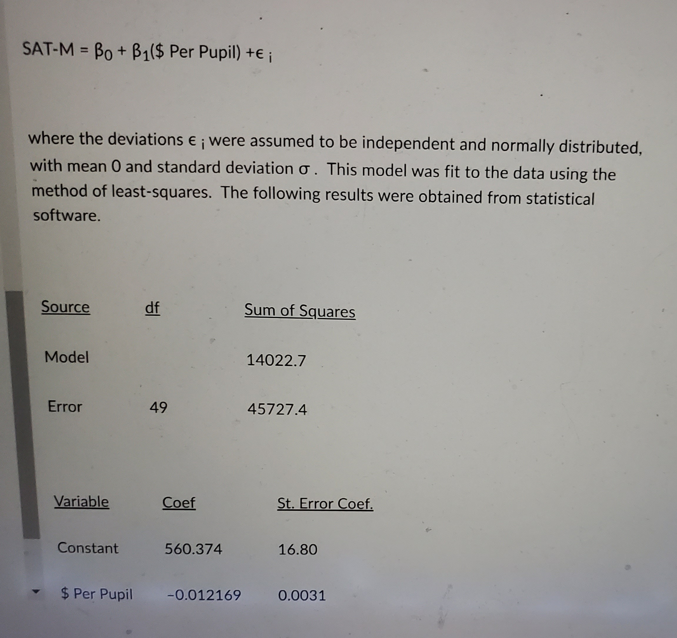A researcher was investigating variables. that