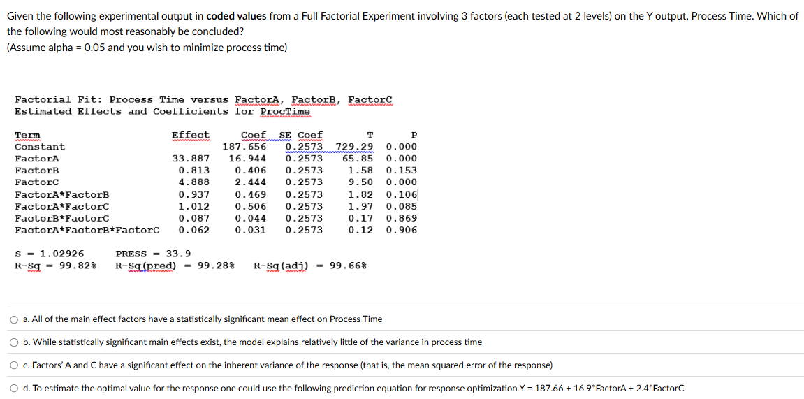 sovle Given the following experimental output in
