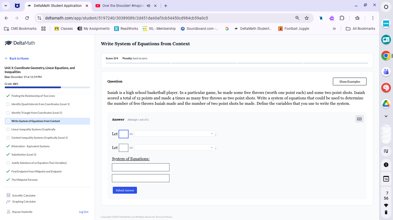 whats the answer DeltaMath Student Application X