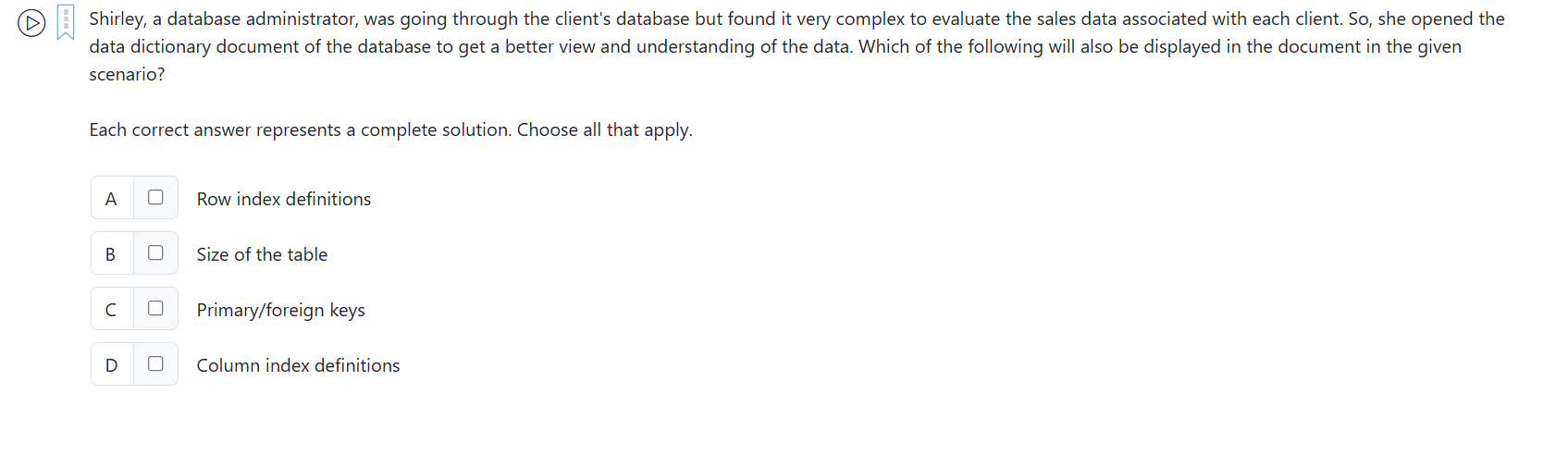 solve ] Shirley, a database administrator, was