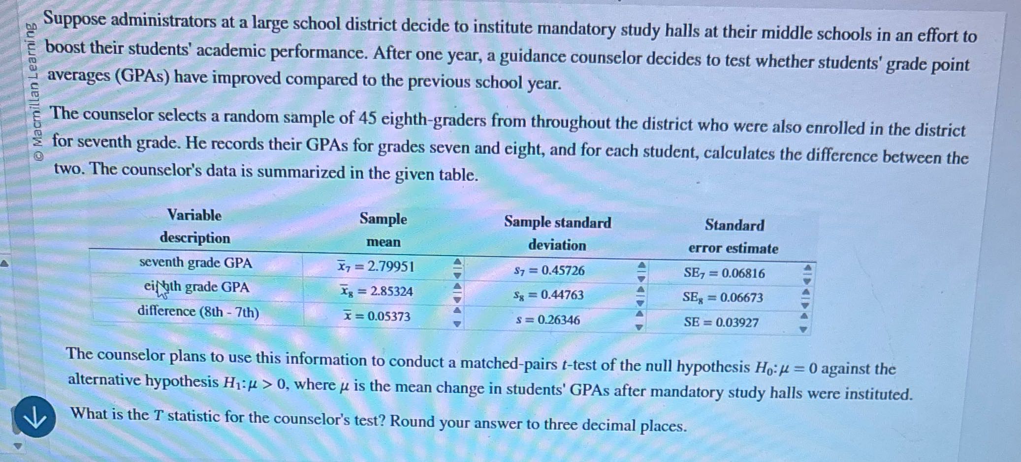 T=,p= Suppose administrators at a large school