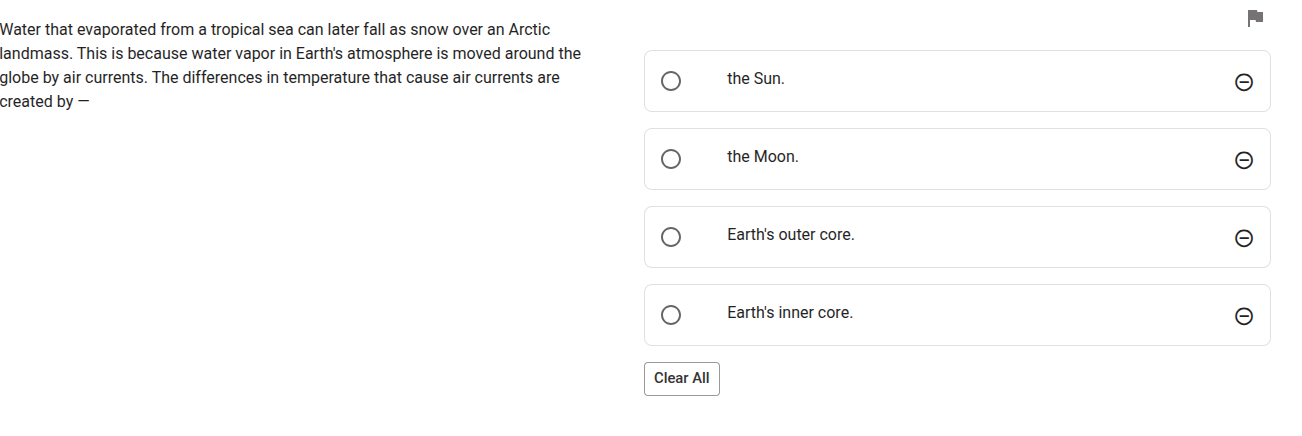 Water that evaporated from a tropical sea can