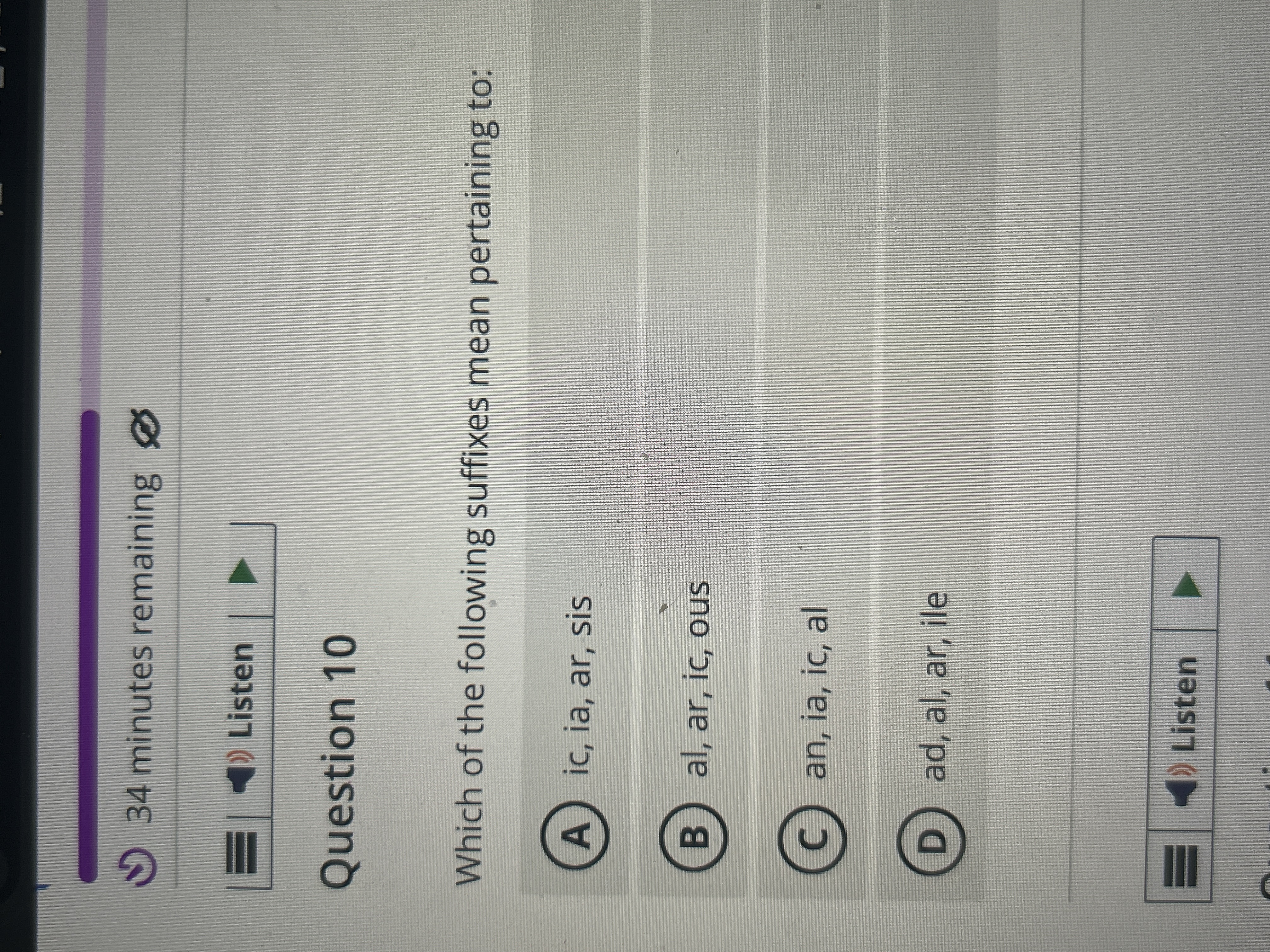 this question 34 minutes remaining )Listen