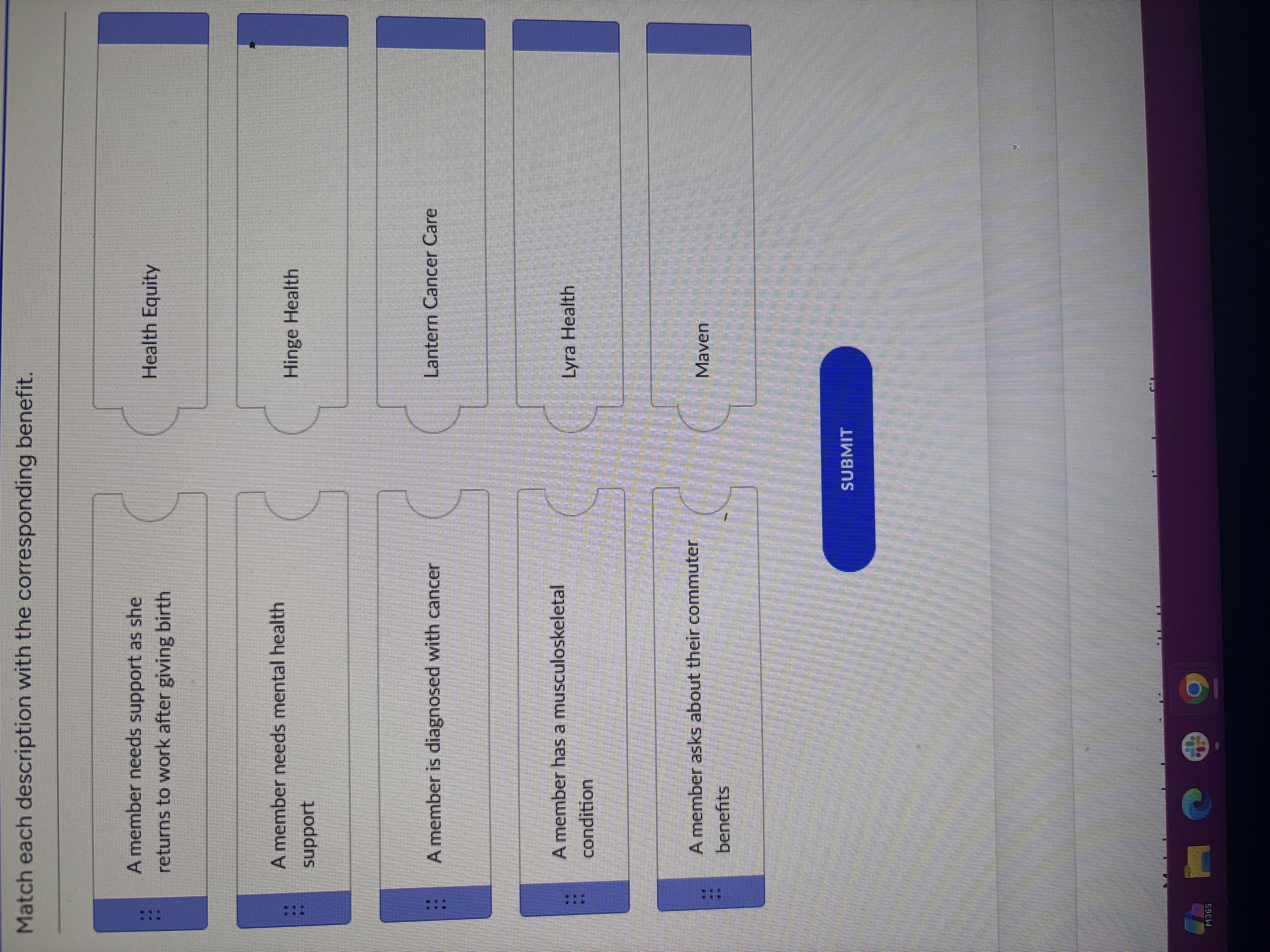 Match each description with the corresponding