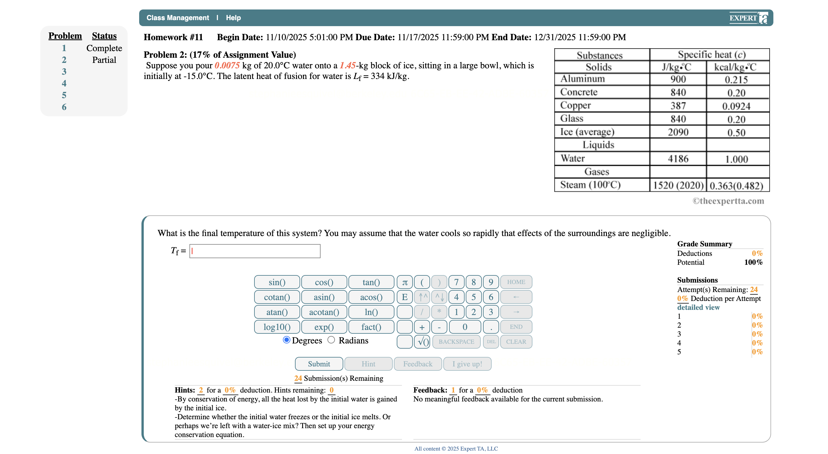 Class Management | Help EXPERT a Problem Status