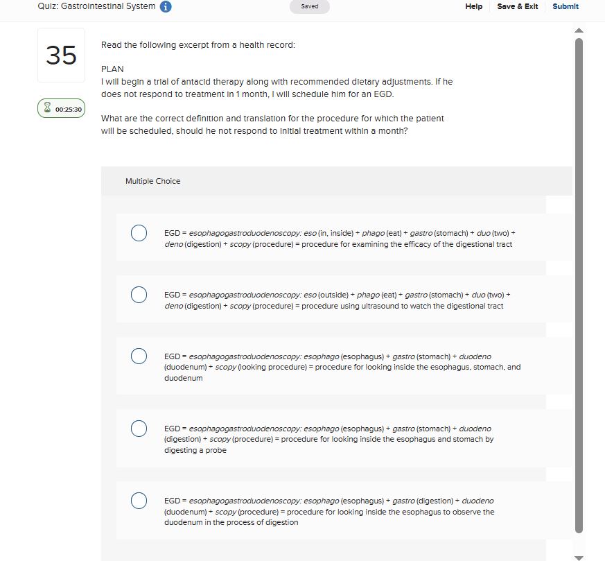 hmfjcg Quiz: Gastrointestinal System i saved Help