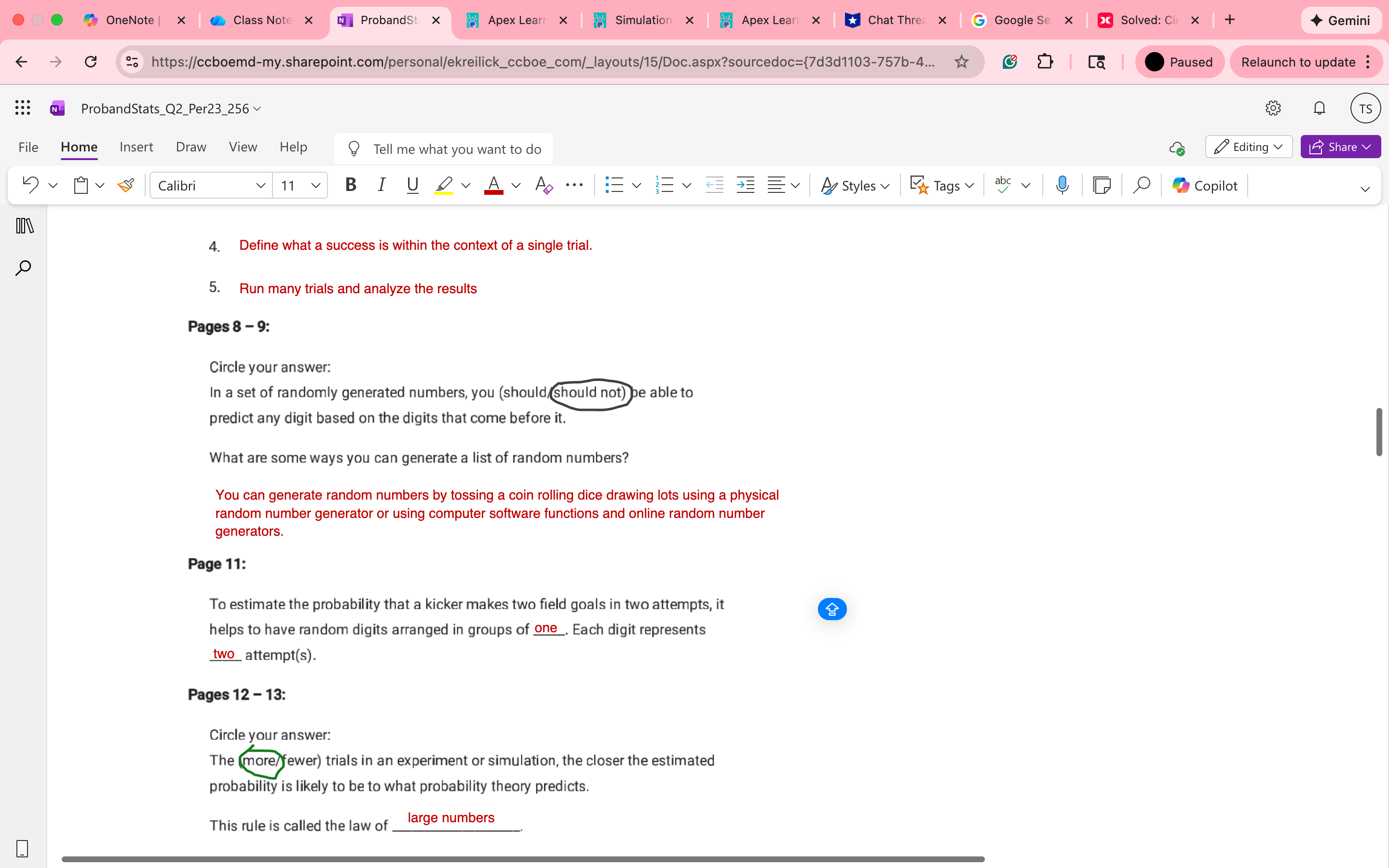 CHECK MY ANSWERS PLEASE OneNote | X Class Note X