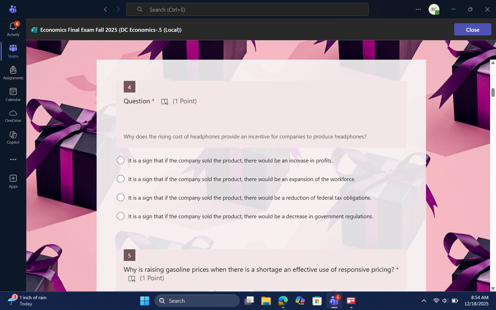 solv e F2 Economics Final Exam Fall 2025 (DC
