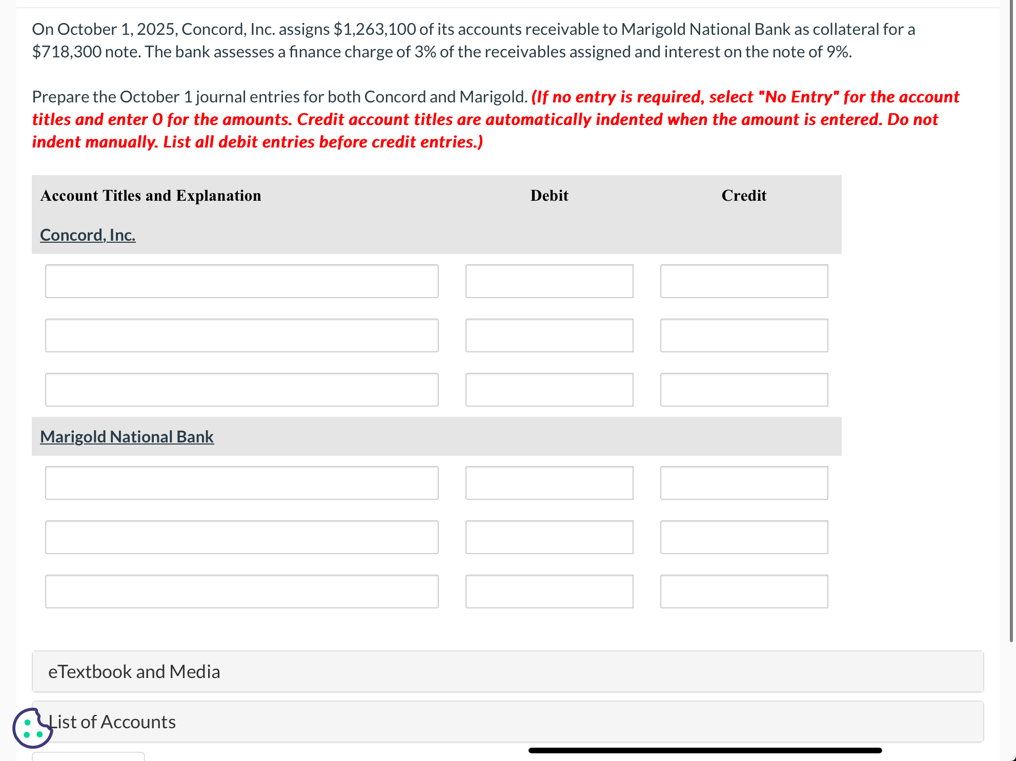 Fill in the blanks On October 1, 2025, Concord,