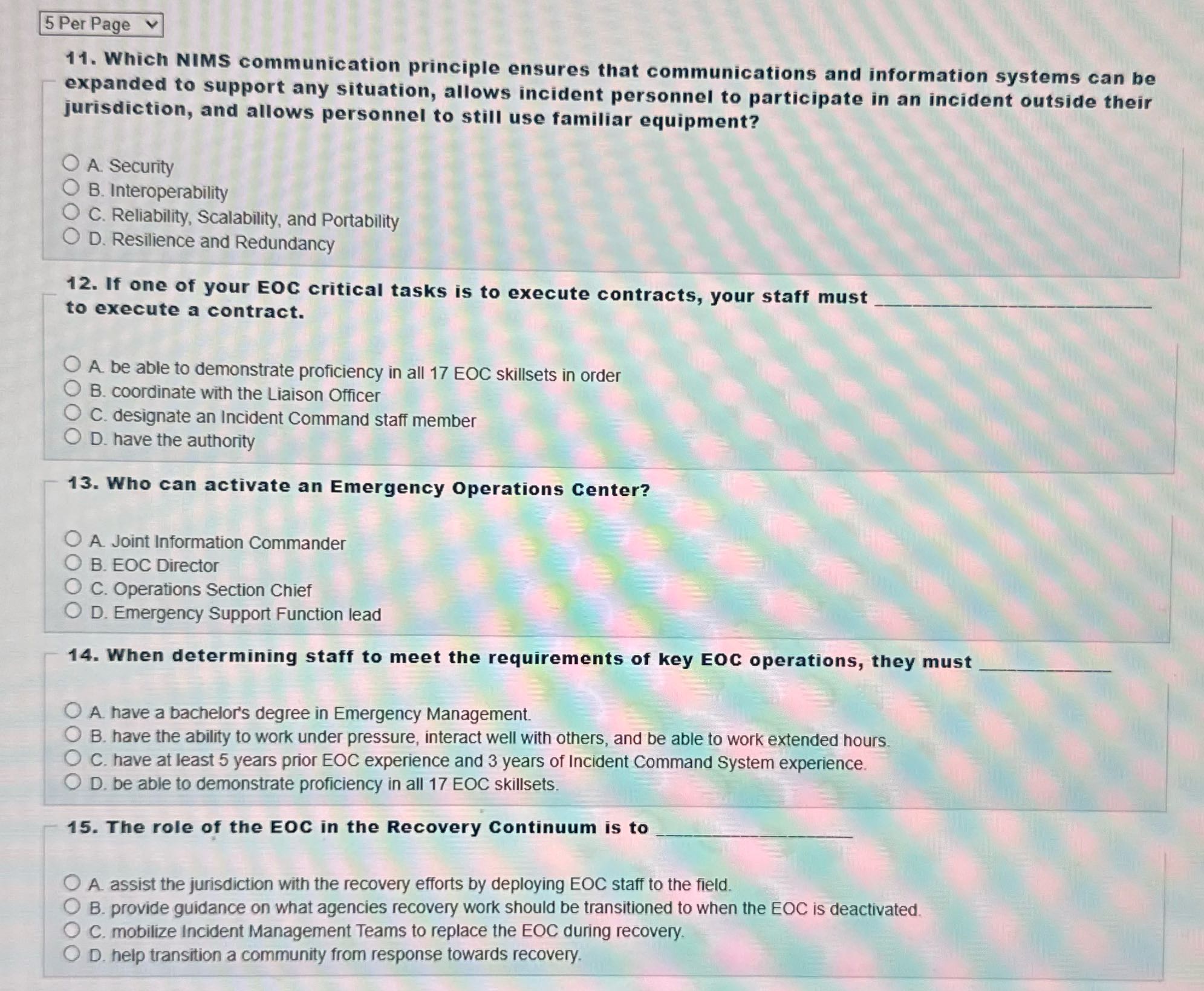 Solve 5 Per Page 11. Which NIMS communication