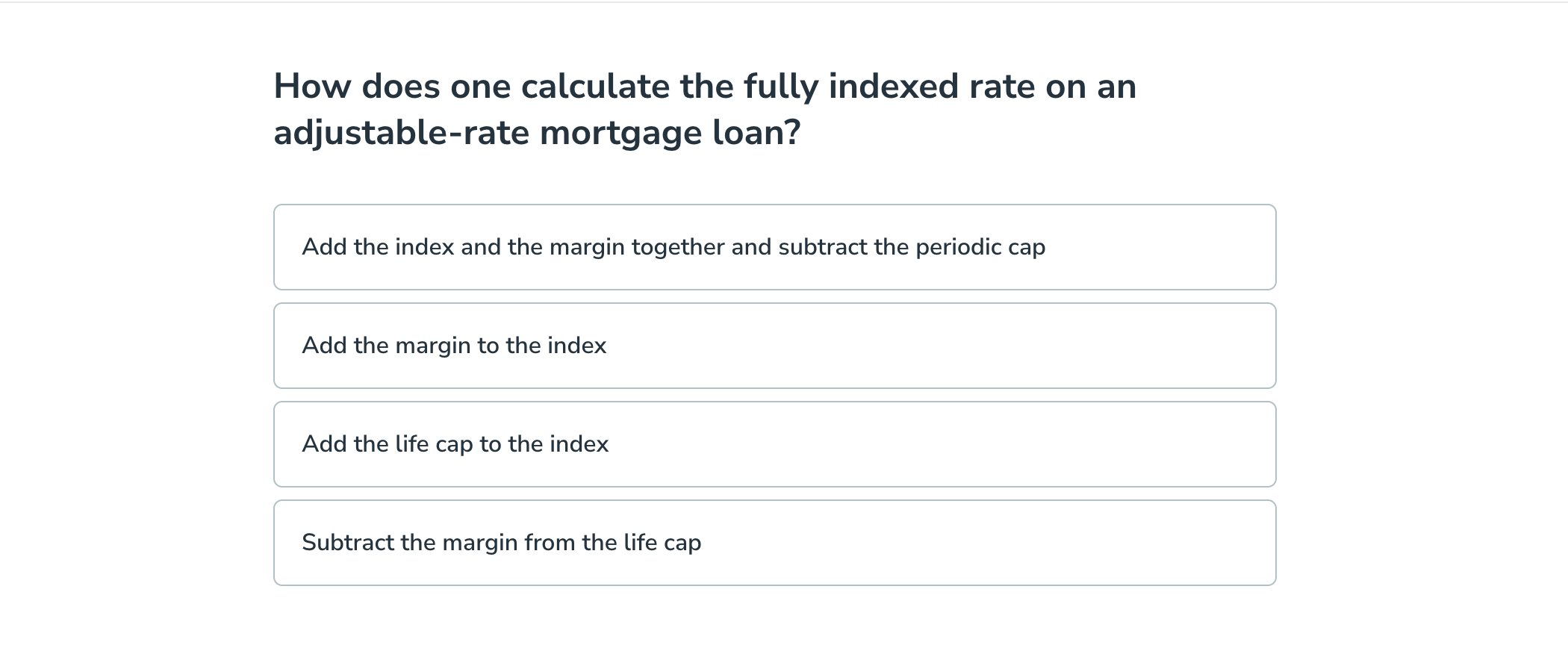How does one calculate the fully indexed rate on