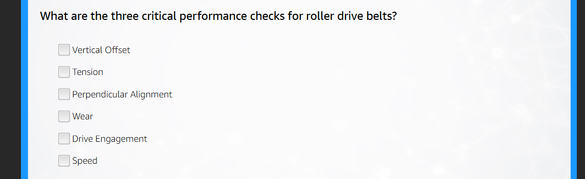 a What are the three critical performance checks