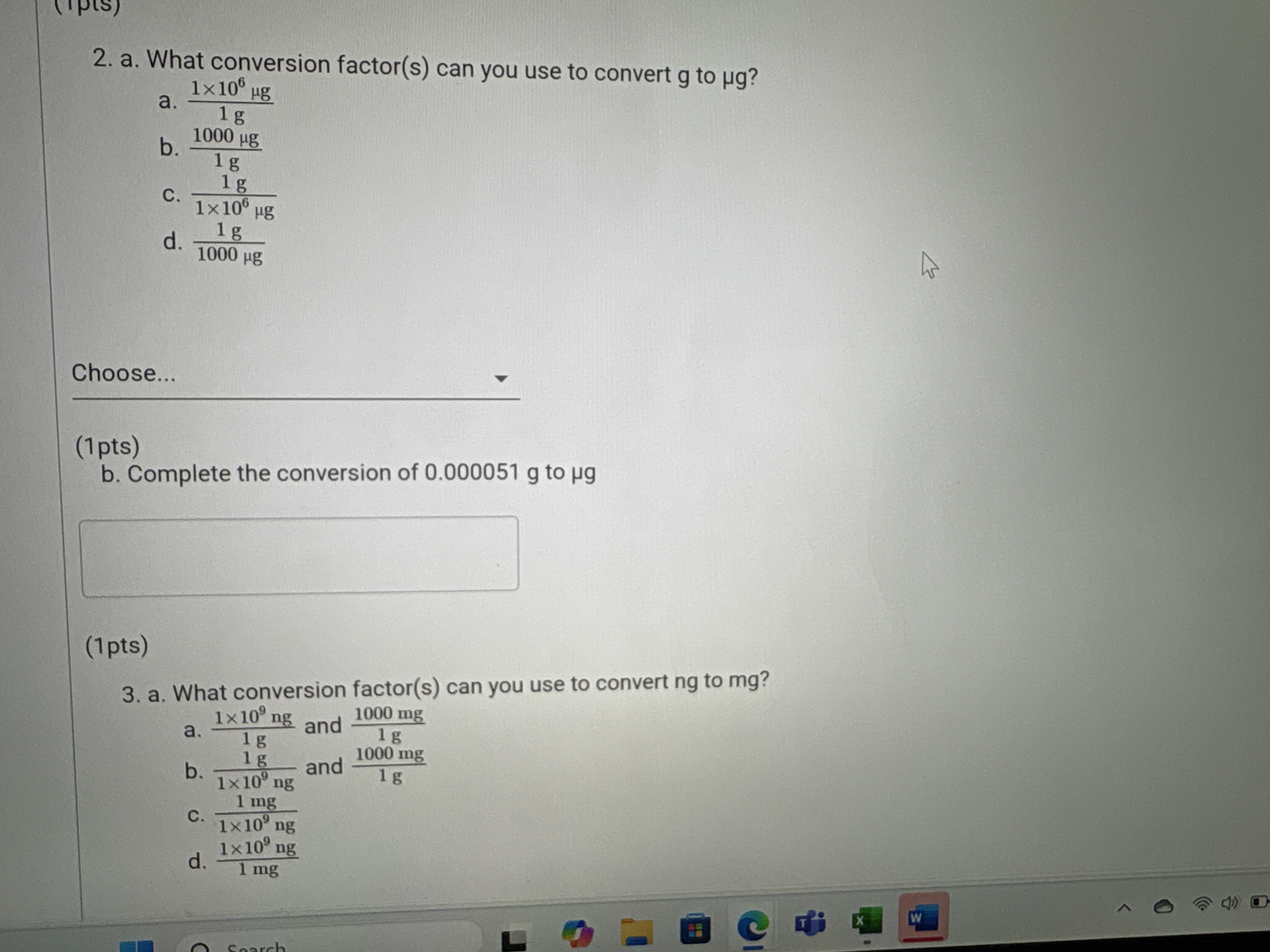 Can you help me answer this 2. a. What conversion