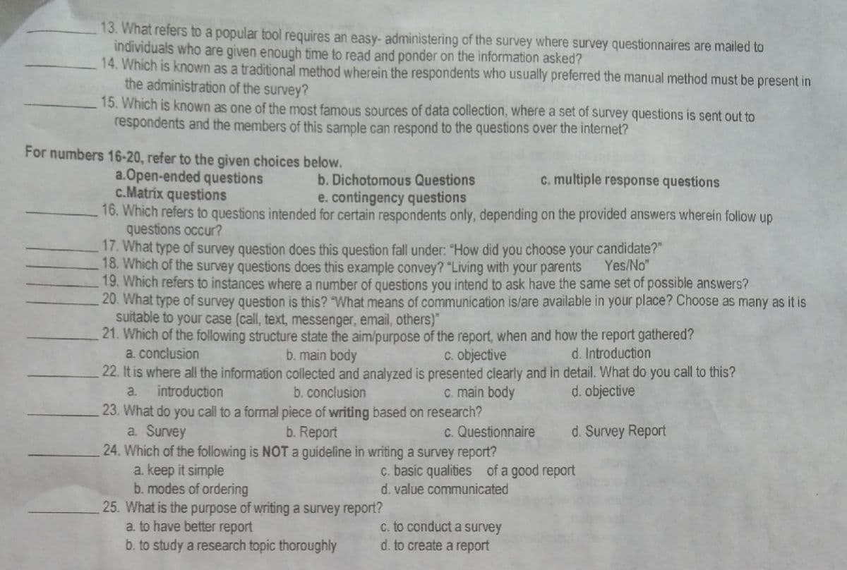 Direction: Answer the following questions. 1.