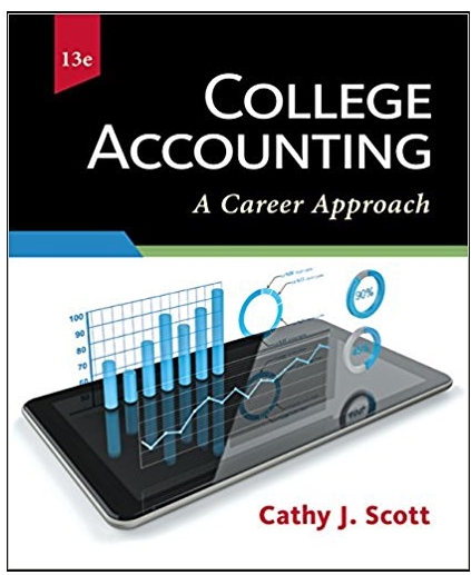 college accounting a career approach 13th edition cathy j. scott 1337280569, 978-1337607773, 1337607770,
