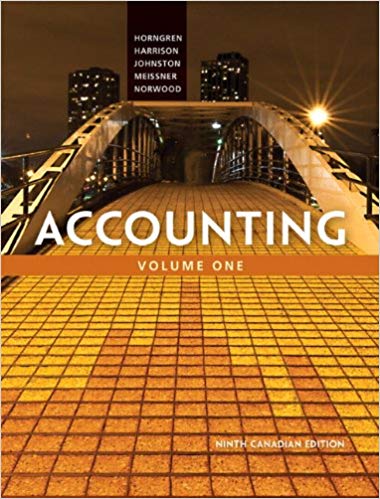 accounting volume 1 9th canadian edition charles t. horngren, walter t. harrison, jo ann l. johnston, carol