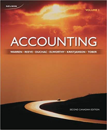 accounting volume 2  2nd canadian edition james reeve, jonathan duchac, sheila elworthy, carl s. warren