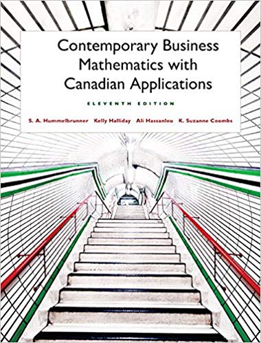 contemporary business mathematics with canadian applications 11th edition s. a. hummelbrunner, kelly