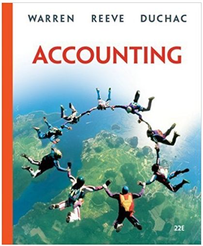 accounting 22nd edition carl s. warren, james m. reeve, jonathan e. duchac 324401841, 978-0-324-6250,