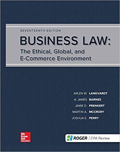 business law the ethical global and e-commerce environment 17th edition arlen langvardt, a. james barnes,