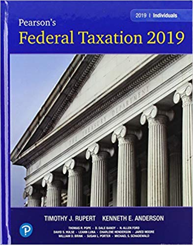 federal taxation 2019 individuals 32nd edition timothy j. rupert, kenneth e. anderson 134739671, 134740386,