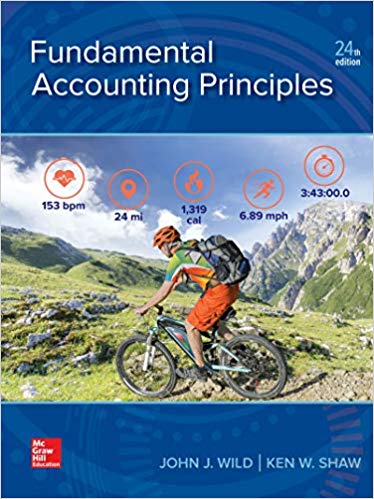 fundamental accounting principles 24th edition john j wild, ken shaw 1259916960, 978-1259916960