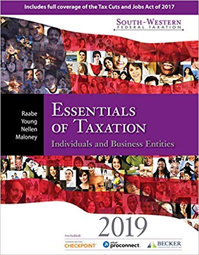 South-Western Federal Taxation 2019 Essentials Of Taxation Individuals And Business Entities