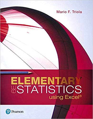 elementary statistics using excel 6th edition mario f. triola 134506623, 134506626, 9780134508979,