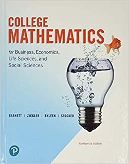 college mathematics for business economics, life sciences, and social sciences 14th edition raymond barnett,