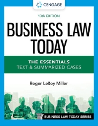 business law today the essentials 13th edition roger leroy miller 0357635221, 9780357635223