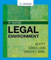 legal environment 8th edition jeffrey f beatty, susan s samuelson, patricia abril 0357634551, 9780357634554
