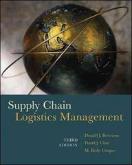 supply chain logistics management 3rd edition donald bowersox, david closs, m. bixby cooper 0073377872,